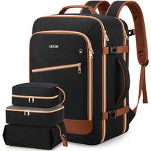 40L Travel Backpack For Women, Carry On Bag Flight Approved, Waterproof Backpack With 3 Packing Cubes, Weekender Personal Item Bags For Airplane Travel Essentials, TSA Approved - nâu đen - Xem 9