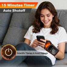 Hailicare 无线腕部加热垫，缓解肌腱炎和腕管综合征，三档加热，三档振动，加热按摩腕托，腕带，电加热振动护腕，热敷腕带，可充电，是母亲节的完美礼物。 - 黑色 - 查看 5