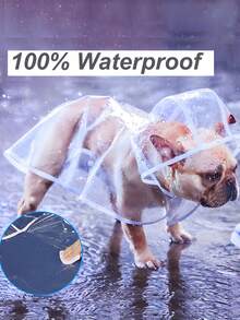 Impermeable de PU transparente para mascotas pequeñas en días lluviosos, ropa de lluvia minimalista y suave para perros, poncho de lluvia para perros, portátil, transpirable y ligero, con capucha ajustable y reflectante, regalo ideal para vacaciones, primavera, verano, otoño e invierno, esencial para exteriores
