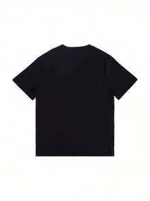 Women Bold Letter Print Cotton Women T-Shirt Fun Expression Graphic Tee Round Neck Top For Casual Wear Festive Outfits Women Size S-3XL - 黑色 - 查看 4