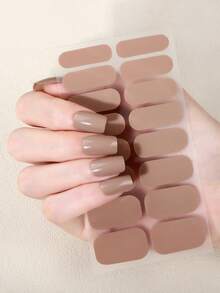 1pc Plain Nail Polish Strip, Pink Nails Multi-Colour Nail Stickers, Easy Manicure, Full Nail Kit Suitable For Ladies' Home DIY Nail Supplies - Multicolor - View 14