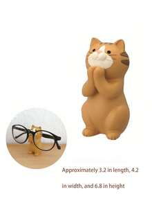 1pc Slouchy Phone Holder, Horizontal Cat Eye Glasses Rack, Office Pen Holder Storage Box, Student Desk Resin Crafts Decor Room Decor Home Decor Ornaments Home Miniature Things