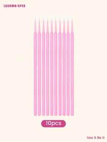 300pcs Eyelash Extension Kit, Disposable Eyelash Brushes, Mini Brushes, Black Mascara Wands, Lip Brushes, Suitable For Eyelash Extension, Tattoo, Lipstick Application (Pink) - Pink - View 12