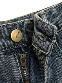 Vintage tvättade jeansshorts för små pojkar, avslappnad passform med flera fickor, bekväma non-stretch-shorts för fritidsbruk