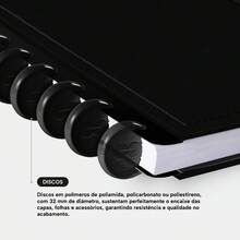 Caderno Disco + Iscool Capa Dura 140 Fls Inteligente Solid Colors - Preto - Visão 9