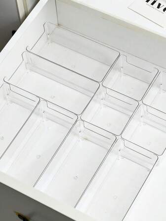 1개/5개/10개 고급스러운 투명 데스크탑 화장품 보관 상자 여학생용, 메이크업 브러쉬, 립스틱, 빗에 적합, 홀리데이 해변, 욕실 컬렉션, 침실 컬렉션, 대용량