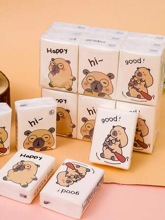 Cute Handkerchief Paper Packs, Ideal Christmas Gifts, Suitable For Winter, School & Office Supplies, Suitable For Home, Christmas, Halloween, Mother's Day, Valentine's Day, Dorm, Office Decor And Outdoor Use, Winter Gifts, Couple Gifts, Ladies' Singles Party, Easter, Carnival, Oktoberfest, Carnival In Brazil, St. Patrick's Day, Wedding Christmas Party Favors And Daily Use