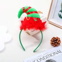 1 件圣诞节节日装饰创意派对红色羽毛精灵尖顶帽子头带 - 彩色 - 查看 17