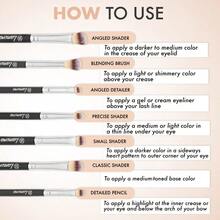 XAPY Eye Makeup Bres Eyew Br Set - 7pcs Soft Nthetic Br Kit - For Blending Eyew Eyeliner Crease Eyebrow - Long La Apply Better Flaws Look Makeup - 杏色 - 查看 8