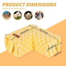 ITANDME 豚鼠藏身处 豚鼠隧道 豚鼠床 可折叠豚鼠隧道 舒适柔软 小型动物笼具配件，适用于豚鼠、仓鼠、雪貂 - 彩色 - 查看 3