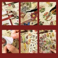 Scrapbooking Supplies Kit, Vintage Botanical Aesthetic Scrapbook Kit Bullet Junk Journal, Stationery, A6 Grid Notebook, Flower Journaling Supplies, Birthday Teen Women - Flower - 查看 3