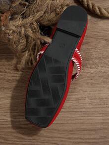 1 Par de Mocassins Lisos Femininos de Moda Casual e Confortáveis, Bico Fino, Antiderrapante, Camurça, Slip-On, para Uso Diário e Outdoor, Plus Size - Vermelho - Visão 8