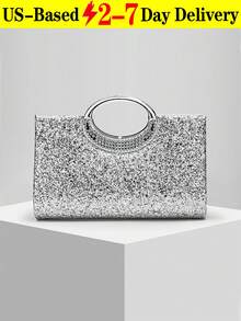 Fashion Sparkling Crystal Rhinestone Clutch Purse, Luxury Shiny Rhinestone Evening Handbag For Prom, Party, Ball, Birthday Celebration, Bridal Clutch, Perfectly Matching With Bridal Party, Prom Bag For Party.Elegant Sparkling Evening Purse For Women, Crystal-Detailed Hand-Held Clutch With Radiant Shine, Versatile Formal Bag For Weddings, Proms And Black-Tie Events.Sparkling Evening Purse, Crystal Clutch Bag, Formal Handbag, Wedding Purse, Prom Clutch, Black-Tie Event Bag, Radiant Clutch, Elegant Night Bag, Versatile Clutch, Celebration Accessory, Women's Formal Bag, Party Purse, Shimmer Bag, Gala Clutch, Special Occasion Bag.Christmas,Christmas Gifts,Gifts For Women,Crossbody Bags For Women,Purses,Purses And Bags Women,Makeup Bag,Bags For Women,Shoulder Bag,Carteras Para Mujer,Christmas Bags,Carteras Para Mujer,Mom Gifts,Makeup Bag,Personalized Gifts,Teacher Gifts,Teacher Christmas Gifts,Totes Bags For Women,Purses And Bags Women,Purses And Bags.Auspicious New Year Gifts - 銀色 - 查看 14