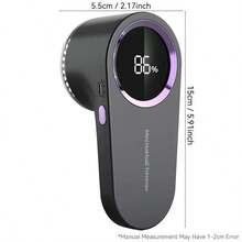 جهاز إزالة الوبر القابل للشحن - ماكينة إزالة الزغب المحمولة | ماكينة إزالة الوبر والقص للأقمشة والملابس القابلة للشحن عبر USB مع شاشة رقمية، بطارية طويلة الأمد، مناسبة للمنزل والسفر - هدية عيد الميلاد المثالية - شاشة رقمية - مشاهدة 3