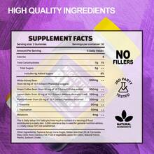 MEGNETA Weight Loss Nighttime Gummies | Melatonin For Deep Sleep, Relax, Antioxidant & Energy Cycle | Vitality And Energy, Insulin Health, Gut Health | Natural Formula With Kidney Bean, Lemon Balm, Melatonin & Passionflower, 60 Count - Một chai - Giai đoạn dùng thử - Xem 2