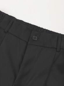 Pantalones rectos de unicolor versátiles y de moda para primavera - Negro-1 - Ver 6