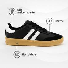 Unisex White Casual Sneakers With Black Stripes – Comfortable, Stylish, And Non-Slip, Pairs Well With Jeans, Shorts, And Skirts - Trắng Đen - Xem 9