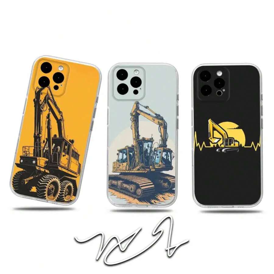 C-Classic -Caterpillares Truck Phone Case Compatible With  17,16,15,14,13,12,11 Pro,Max,Plus,X,XS,XR,SE4,E Mini Transparent Soft Cover One 17 Case,  16 PrCover Compatible With  17 Pro Case,  17 Pro Max Case, IPho Case - z1 - Xem 1