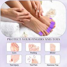 24 Pieces Toe Tubes 0.98 Inches Cushion Tube Corn Pads For Toes Sleeves Soft Gel Protectors For Cushions Corns Blisters Calluses 3 Size(Purple,Assorted Sizes),AssortedSizes,Purple - Màu tím - Xem 5