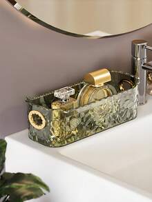 3 PiecesCosmetic Organiser Set: Light Luxury PET Desktop Transparent Dressing Table Organiser Luxurious Rectangular Cosmetic Storage Box, Lightweight Plastic Countertop Cosmetics And Skincare Organiser - Multicolor - View 6