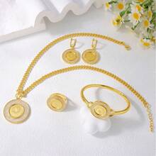 24K Gold Plated Turkish Fashion Jewelry Set, Arabic Bridal Necklace, Bracelet, Earrings, Ring For Middle Eastern Nigerian Women Wedding Party - 4pcs Jewelry Set - View 40