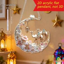 1/3pcs Boho Crescent Moon Acrylic Sunshine Catchers, Arabic Style Garden & Patio Sunshine Catcher, Spiritual Room Decor - Multicolor-chain - View 9