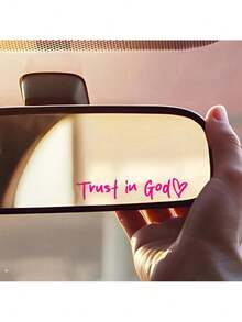 1pc Bible Church Mirror Stickers - Trust God, Faith In The Hope Of Love, Self Adhesive Shining Appearance, Teacher Religious Gift, "Trust God" With Heart Shaped Pattern - Christian Church Decoration For Churches, Homes, Schools, And Offices! Suitable For Family Use, Parties, Churches, As A Birthday Gift, Halloween And Christmas Holiday Small Gift. - 黑色 - 查看 5