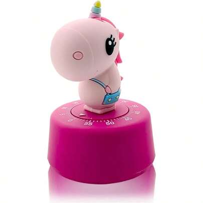 HAWTTimers Classroom Timer For Kitchen Timer For Cooking Desk Time Tracker Small Mechanical Timer For Study Workout Shower Baking Countdown Pink Unicorn