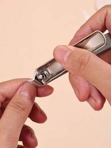 2pcs Nail Clippers, Splash-Proof Nail Clippers, Made Of High-Quality Stainless Steel For Fingernails And Toenails, Durable And Wide Blades, Nail Care Tools Suitable For All, Bedroom, Bathroom, Nail Cleaning And Repair - Camel - View 2