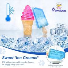 Pawaboo Dog Cooling Chew Toys, 2 Pack Freezable Pet Teething Toys For Puppies For Summer Cooling, Dog Freezer Chewing Ice Toys For Teeth Cleaning, Reusable Puppy Frozen Toys Relieve Dental Discomfort,Blue - Blue - View 4