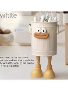 4 件套可爱卡通香肠造型笔筒，简约复古办公笔架，大容量桌面笔筒，精美皮革表面，便携式伸缩笔筒，彩色表面，需自行组装，是办公室、学校和开学季的理想之选。也是家居收纳、文具或学习用品的绝佳礼物。办公桌办公用品/办公配件 - 彩色 - 查看 9