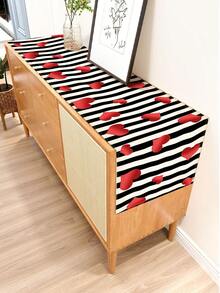 1pc Valentine's Day Pattern Table Runner/Placemat, Suitable For Holidays, Parties, Birthdays, Dinners, Kitchen & Dining Room Table Decor, All Season Home & Living Decor - Multicolor - View 4