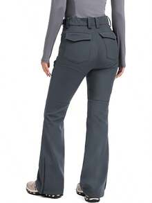 Women's-Snow-Ski-Pants Water-Resistant Fleece Lined Winter Hiking Snowboard Thermal Insulated 5 Pockets - Xám - Xem 2