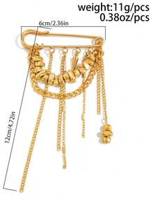 1 st klassisk modepersonlig konbrosch med tofs - Guld - Visa 4