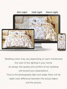 3pcs Leaf Pattern Duvet Cover Set (1 Duvet Cover And 2 Pillow Shams), Soft And Skin-Friendly, Suitable For All Seasons - Multicolor - View 8