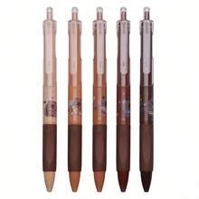 5pcs Retractable Ballpoint Pens With Creative Capybara Pattern, 0.5mm Fine Tip, Suitable For Women, Students, Office Supplies, Daily Writing And Other Occasions - Kapibala Pattern - View 10