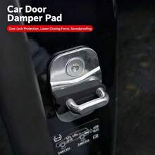 4pcs Car Door Shock Absorbing Pads, Door Lock, Sound Insulation, Quiet Cushion, Car Door Anti-Collision Strip Shock-Absorbing Gasket, Sound Insulation, Reduce Door Squeaking Noise, Reduce Door Lock Impact And Body Friction Caused By Sealing Ring - Multicolor - View 3