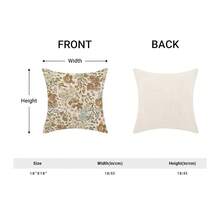 Spring Brown Floral Pillow Covers 18x18 Inch Set Of 2, Cute Flower Pattern Outdoor Decorative Wildflowers Throw Pillows Brown Green Flower Couch Cushion Case For Chair Sofa Bedroom Living Room,18inchx18inch(Packof2),A4 - A4 - 查看 6