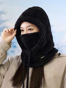 Balaclava Fleece Ski Mask For Men Women Winter Face Masks Windproof Hooded Scarf Cold Weather Hat Neck Warmer - A - View 7