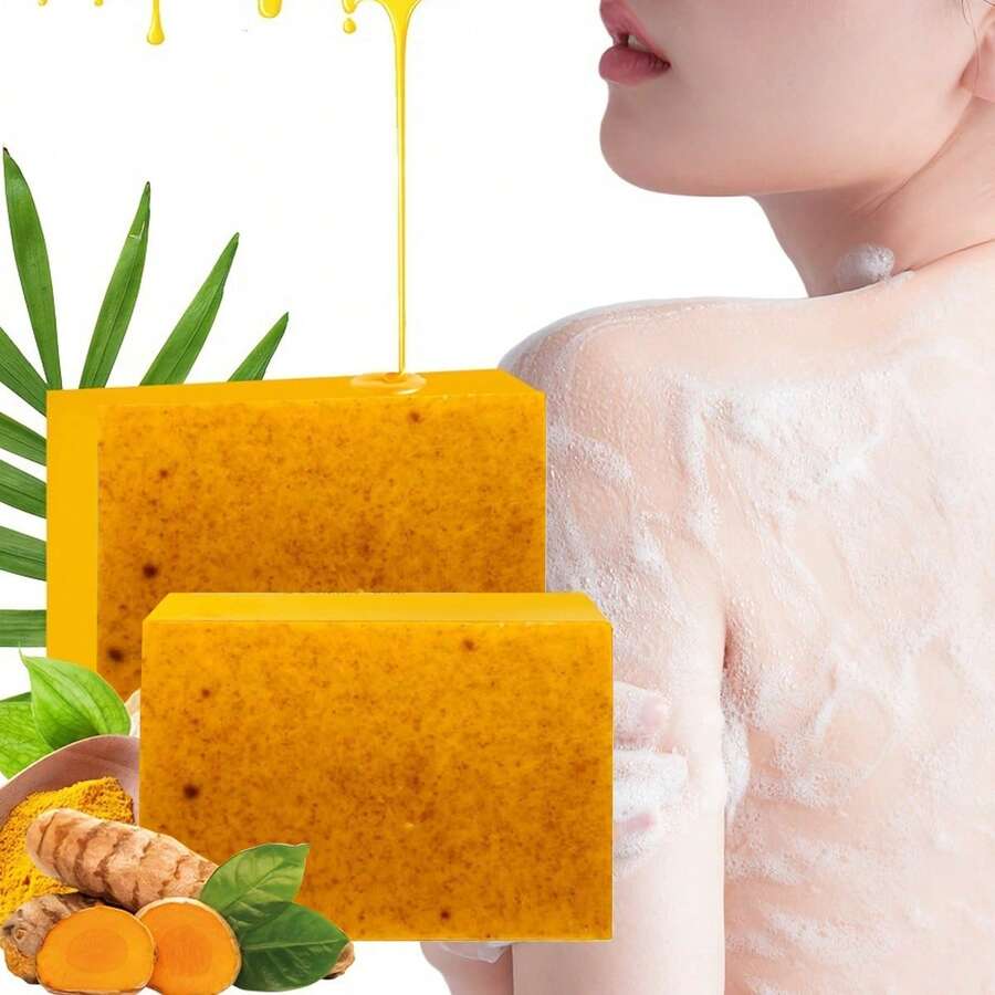 5 unidades de jabón 3 en 1 de cúrcuma, jabón de limón, jabón de curcumina, limpieza profunda, hidratante, jabón de jengibre para baño, jabón artesanal para rostro y manos, gel de ducha, gel corporal, limpiador facial, limpiador corporal, jabón natural - Amarillo - Ver 1
