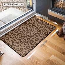 1Pc Large Fashionable Leopard Print Pattern Area Rugs, Black And Gray Color Scheme, Non-Slip Backing, Lightweight, Durable Polyester, Machine Washable, Easy To Clean, Soft Felt Back, Suitable For Living Room, Bedroom Or Office, Sofa, Coffee Table, Kitchen, Bathroom, Balcony, Entrance Carpet, Apartment, Dormitory, Porch, Patio, Farmhouse Decor, Low Pile Carpet, Low Pile Carpet - 樣式 2 - 查看 7