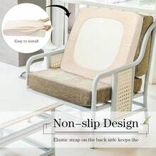Newwiee 8Pcs Patio Cushion Covers Stretch Outdoor Cushion Cover Replacement For Patio Furniture Sofa Couch Slipcovers, Soft Flexibility Washable Furniture Protector(Waterproof Pure,Beige),One-Size,BeigeWaterproofPure - 米色防水純淨 - 查看 6