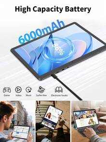 Relndoo Android 15 Tablet, Android Tablet PC, RK3562 4-Core 2.0Ghz, 26GB RAM+128GB ROM, 10.1 Inch 1280*800 HD TouchScreen, 6000mAh, 2.4G/5G WIFI, 5MP+8MP Dual Camera, Tablets With Free Leather Case, Keyboard ,Mouse, Stylus, Cable (No Adapter)-Green - 綠色 - 查看 5