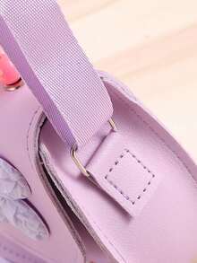 1 件装可爱粉色花朵儿童手提包，休闲街头风斜挎/单肩包，轻便按扣零钱包，适合外出、聚会、大学等场合 - 无内衬，顶部单提手肩带，非常适合情人节、圣诞节，是送给女孩的绝佳礼物。 - 彩色 - 查看 3