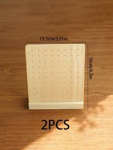 1PC/2PCS Giá treo trưng bày bông tai mini phong cách vintage màu gỗ óc chó, giá treo trang sức đứng sáng tạo bằng gỗ, giá lưu trữ bông tai - Nhiều màu - Xem 15