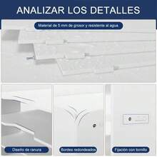 Archivador de sobremesa de plástico moderno de 5 capas Organizador de documentos de sobremesa para oficina de estudio - Blanco - Ver 6