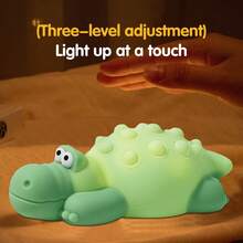 1pc Alligator Night Light, 7 Color Cute Night Light Lamp Mini Lamp, Dimmable Cute Night Light, Portable Lamp, Rechargeable Table Light, Decorative Light For Restaurants, Hotels - Multicolor - View 8
