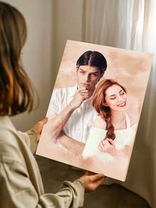 Catygift Personalisiertes Leinwandbild für Paar, individualisierte Paar-Kombinations-Wandkunst, Paar-Foto-Leinwandgemälde, einzigartiges Jahrestags-Geschenk für ihn