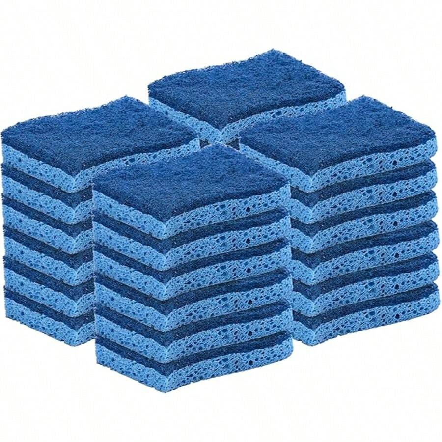 CELOX 24 Pack Non-Scratch Dish Sponge, Dual Sided Kitchen Sponges For Dishes, Long Lasting Dishwashing Household Cleaning Sponges For Kitchen, Easy To Dry And Reusable - 藍色 - 查看 1