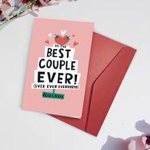 1pc Romantic Valentine's Day Greeting Card - "Best Couple Ever" Design, Love Theme Paper Card For Husband, Wife, Parents, Anniversary, Small Business Thank You, Birthday Gift, Romantic Greeting Card| Style Card| Vibrant Envelope - Multicolor - View 5